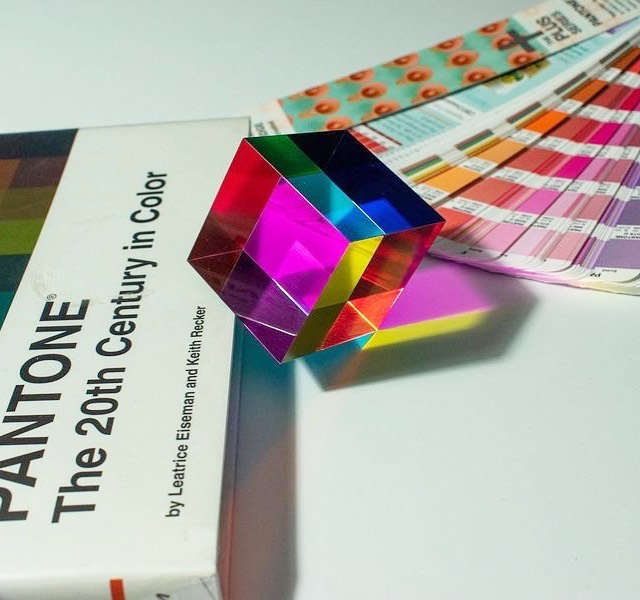 The Original CMY Cube with colours blending through its translucent faces