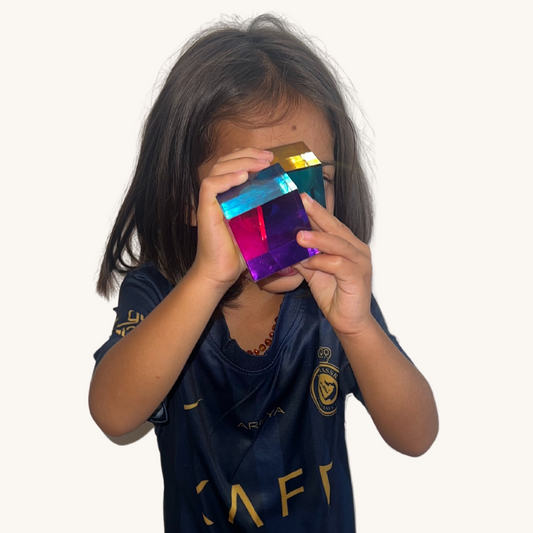 sensory play with CMY Cubes