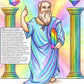 Plato colouring page from the Brilliant Minds Ancient Egyptian Pioneers book, shown coloured in
