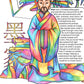 Mozi colouring page from the Brilliant Minds Ancient Chinese Mathematicians book, shown coloured in