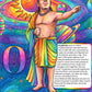 Aryabhata colouring page from the Brilliant Minds Ancient Indian Scholars book, shown coloured in