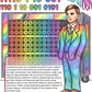 Alan Turing colouring page from the Brilliant Minds Modern Mathematical Pioneers book, shown coloured in