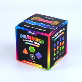 PolySquish Discovery Series blind box with a squishy geometric shape