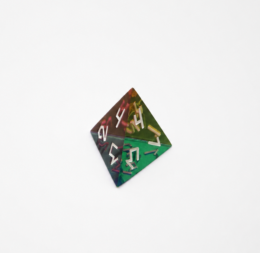 Translucent CMY Cubes eight sided d8 die from the Septem Aleae dice set